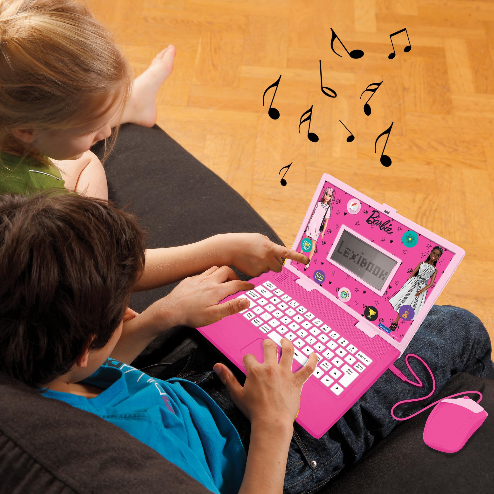 Lexibook, Barbie, Bilingual and Educational Laptop Spanish/English, Toy for Children, 170 Activities to Learn, Play Games and Music, Large Screen, Pink, JC599BBi2 - Image 6